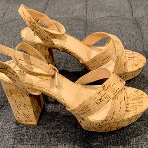 High heel cork sandals